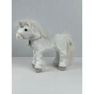 Breyers Horse Plush Xavier Aurora Unicorn White Bridle & Blue Eyes